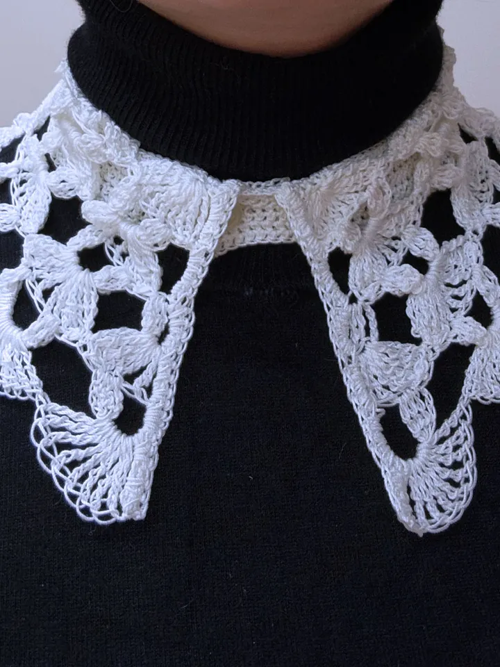 Wednesday Collar crochet pattern - video tutorial and written tutorial cosplays collar