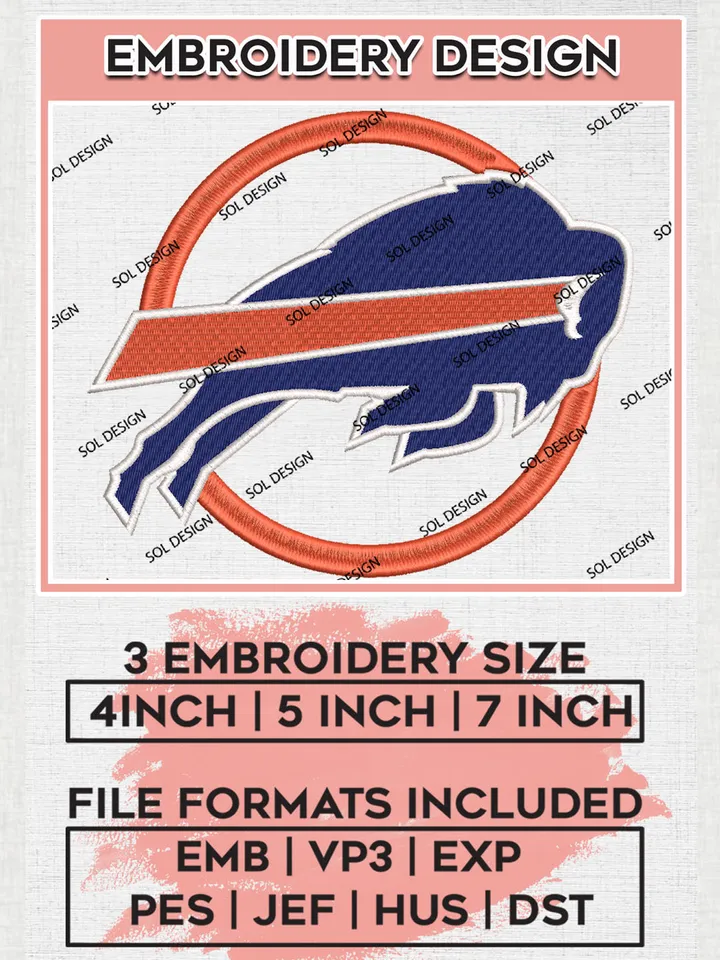 Bucknell Bison NCAA Team Mascot Logo Embroidery Design Files, NCAA Bucknell Bison Machine Embroidery, NCAA Teams, 3 sizes, NCAA Machine embroidery designs, Digital Download