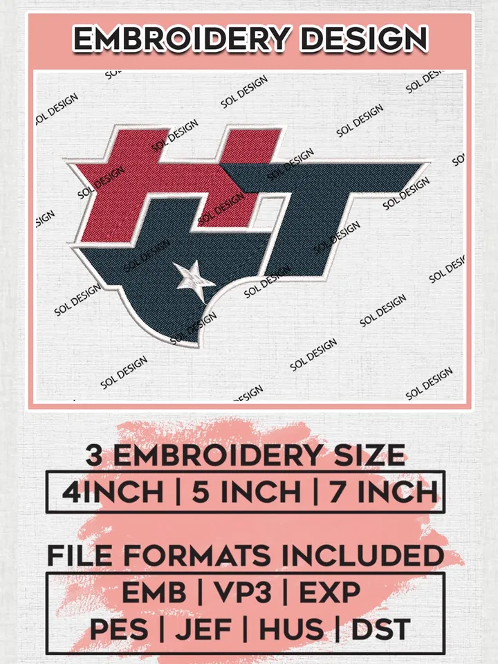 NFL Houston Texans Mahcine Embroidery Designs, NFL Texans, NFL Embroidery Designs, NFL Houston Texans Machine Embroidery Design, Digital Download