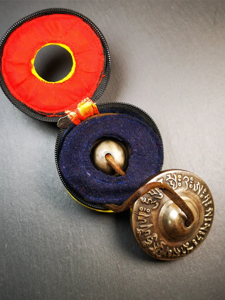 Gandhanra 7.4cm Tibetan Cymbals,OM Mantra Tingsha Bell,Buddhism Ritual Implement,Handmade in Nepal