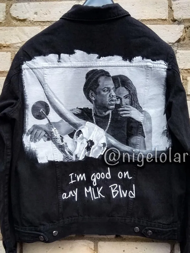 Individual wedding painted leather denim Jacket Mom Dad Denim Jean Jacket Family Matching Jackets Pregnancy Announcement Mama Dada Daddy Mommy Jackets Baby Gift
