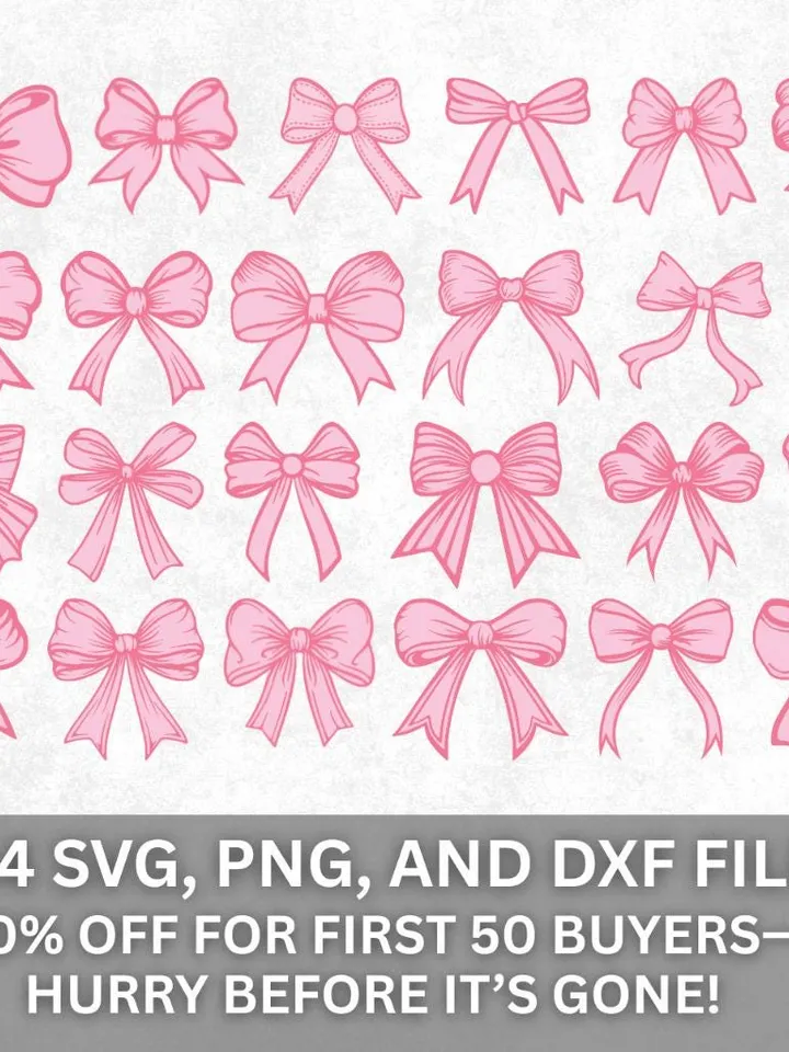 Boho Ribbon Svg Bundle, Coquette Bow Svg, Ribbon Svg, Bow Svg Png, Hair Bow Svg, Bow Tie Svg, Hand Draw Bow Clipart, Bow Png Cut File Cricut