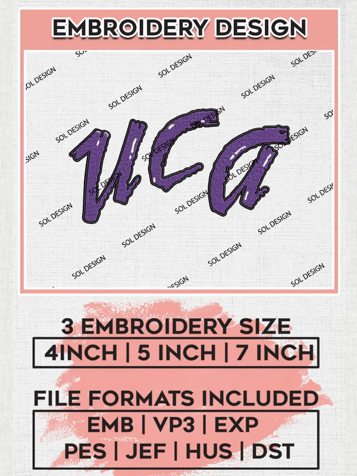 UCA Bears NCAA Team Mascot Logo embroidery designs, NCAA Central Arkansas Bears Logo Machine embroidery designs, NCAA Team Logo embroidery designs, NCAA Game Day Machine embroidery designs, Digital Download