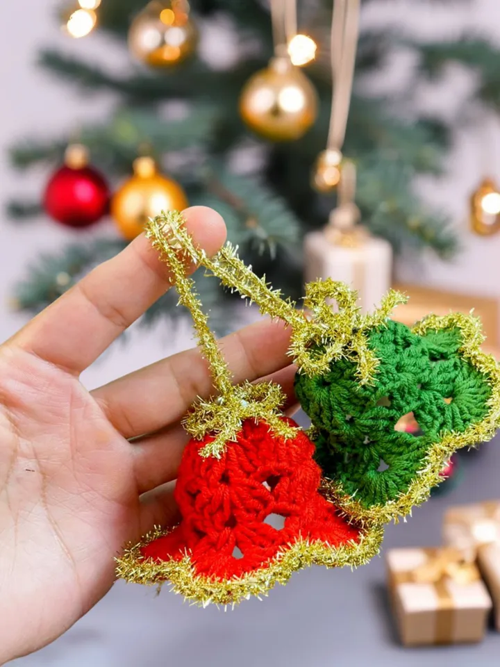Too Flashy Xmass Crochet Bell Pattern - Mini Xmass Bells Ornament Winter Crochet Decor PDF Tutorial