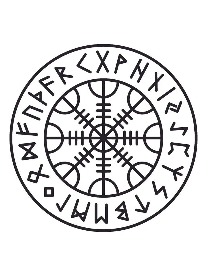 Vegvisir svg, Helm of Awe SVG, Viking Compass svg, Viking Symbol Vector, Viking Runes svg