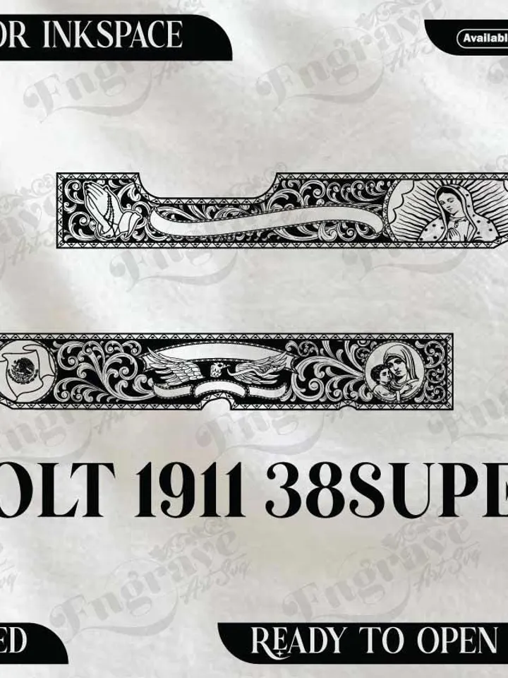 COLT 1911 GOVERNMENT MODEL 38 super Design,lasercut,laserengraving,fiberlaser,engravingfiles