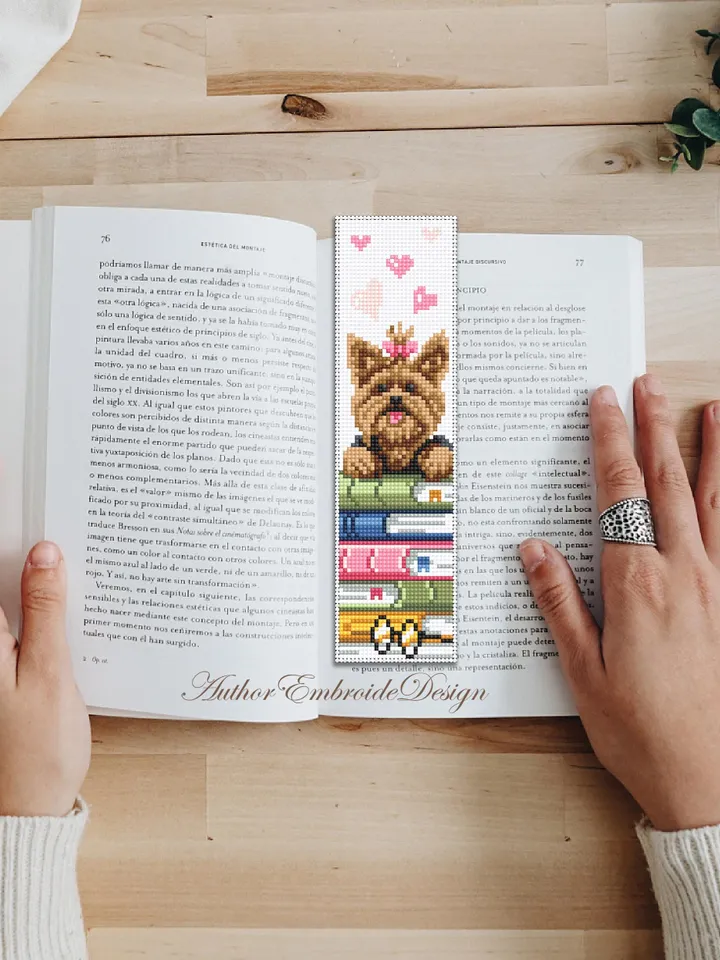 Dog bookmark cross stitch pattern PDF download Cute pet cross stitch chart, Simple bookmark pattern digital PDF, Dog lover bookmark #B464