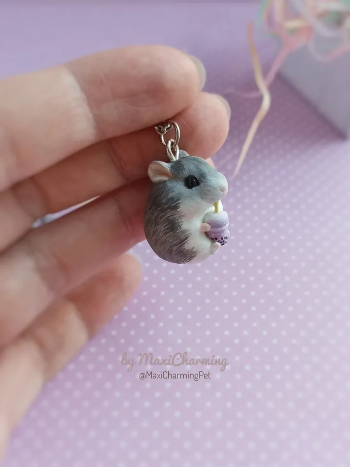 drinking hamster necklace