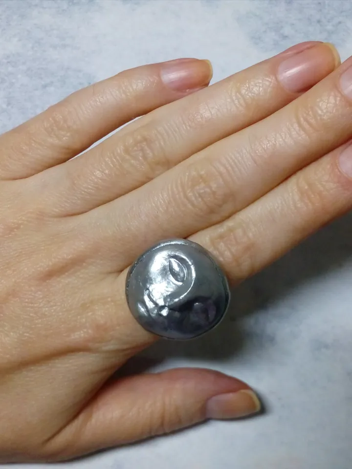 Moon ring, face ring, moon Goddess ring, Halloween ring, witchy ring, Samhein ring, Head ring