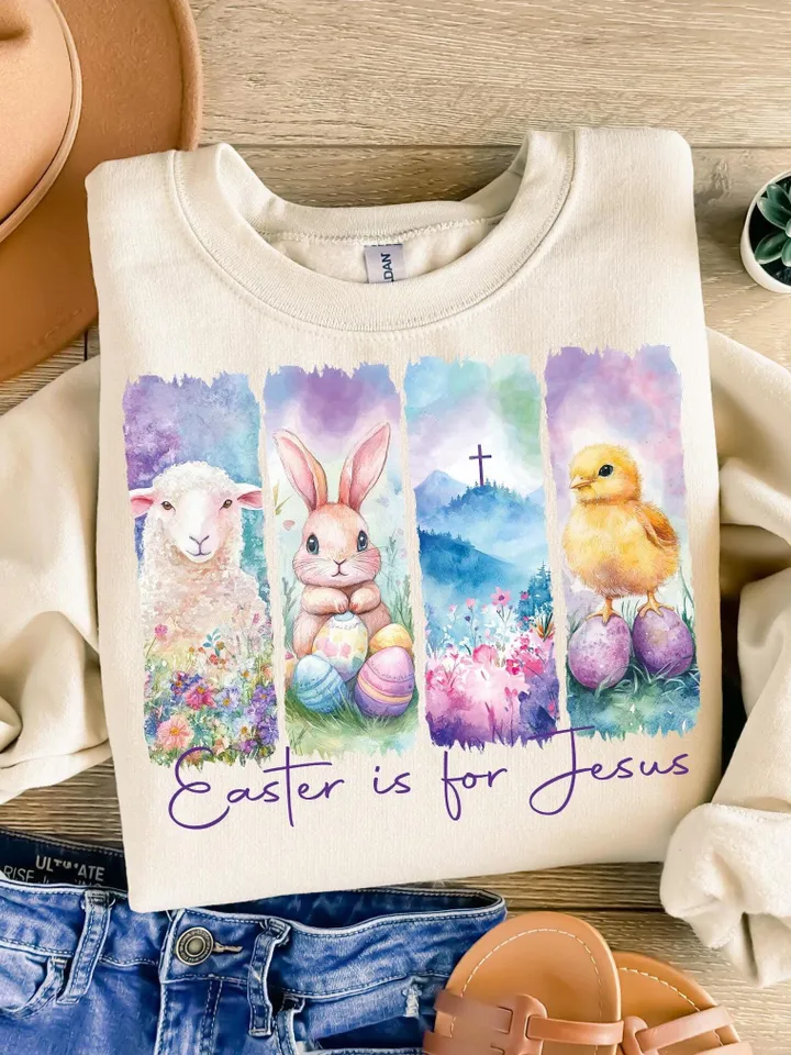 Easter is for Jesus PNG, Retro Easter Png, Matthew 28:6 Christian Easter png, Easter Jesus png, Bible Verse Png, Easter Brushstroke, Bunny