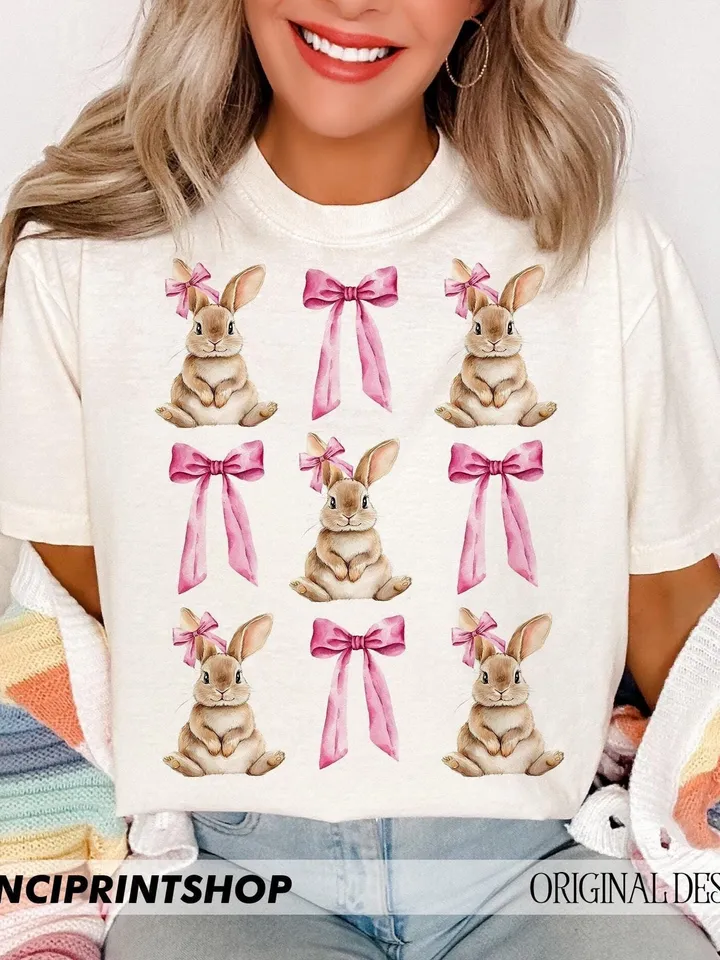 Easter Bunny Pink Coquette PNG, Easter png, Easter bunny png, Coquette Easter png, Girls Easter Png, Bunny Bow png, Easter Sublimation, png