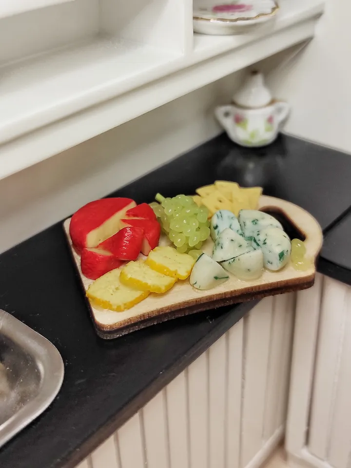 Cheese Board - Cheese platter - realistic polymer clay cheese - Cheese - food for dolls - mini food - small food