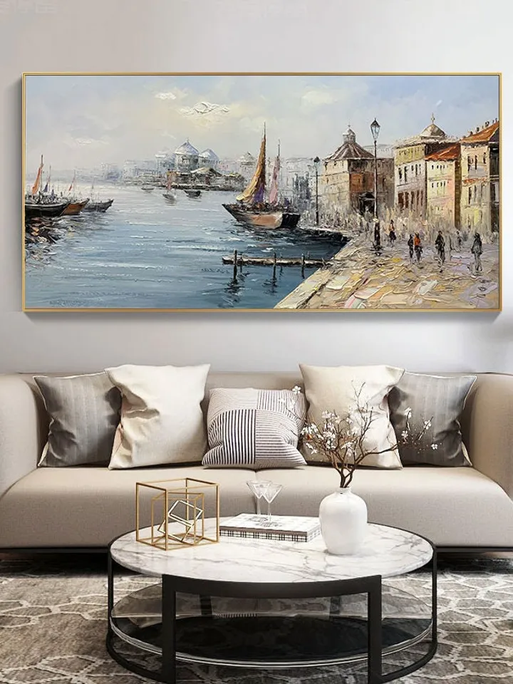 PANORAMIC WALL ART - Bridge Photography - River Landscape Abstract Extra Large Artwork - Living Room Decor