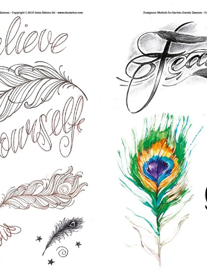 Flowers & Feathers tattoo