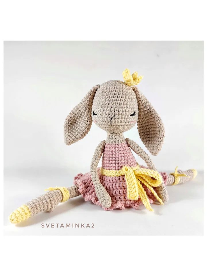 Crochet Bunny Pattern. Amigurumi Rabbit. Crochet Ballerina Doll Bunny. Digital Download. PDF.