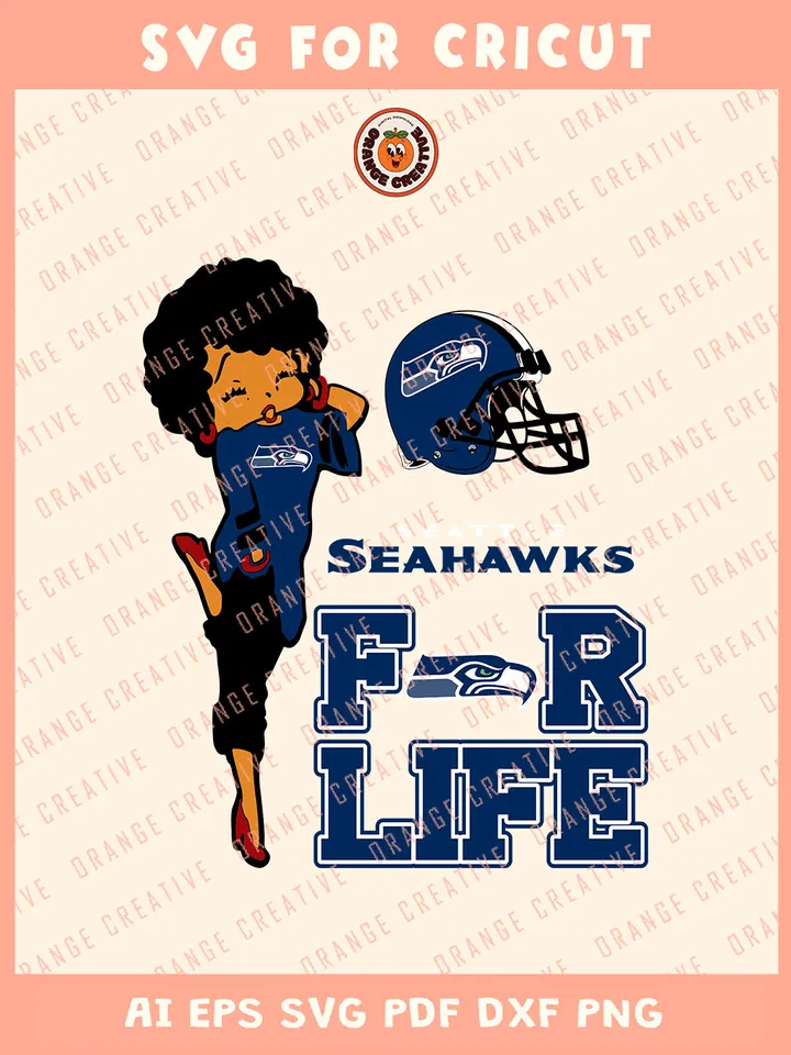NFL Seahawks For Life Svg, NFL Seattle Seahawks Team Svg, NFL Football SVG for cricut, Seahawks Girls, Svg Files for Cricut, Png, Dxf, Digital Download