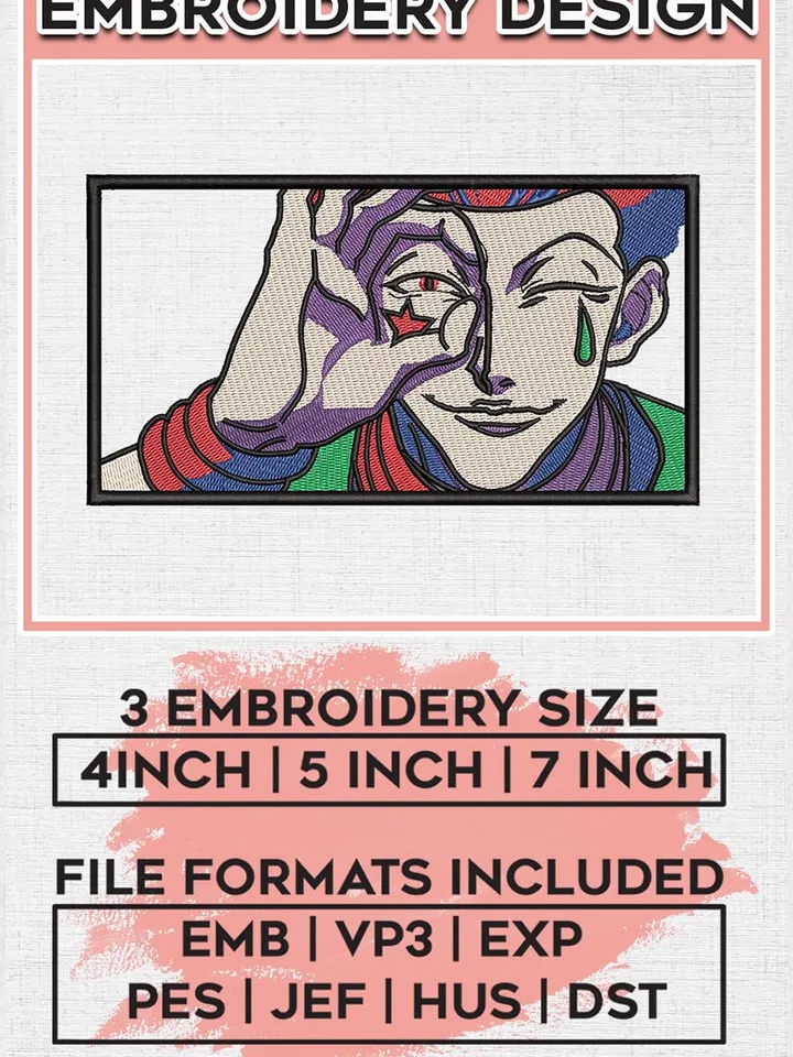 Hisoka Embroidery Design / Hunter X Hunter Embroidery File / Anime Character Designs / Digital Download EMB_ANIME_67