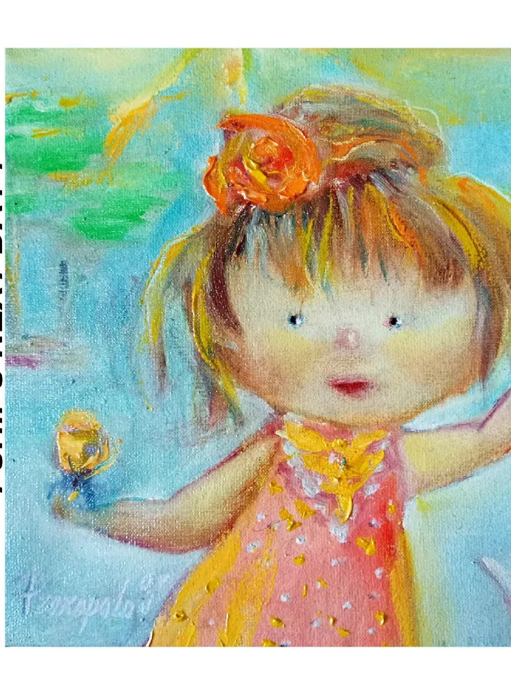 Girl Portrait Painting Impasto Painting Angel Portrait Original Art Naive Style Wall Art Nursery Decor Gift by ArtProkopaloSv