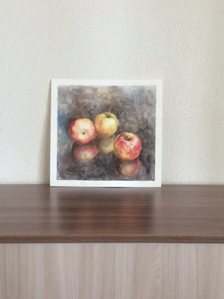 "Apples" watercolor original wall art painting picture still life fruit artwork