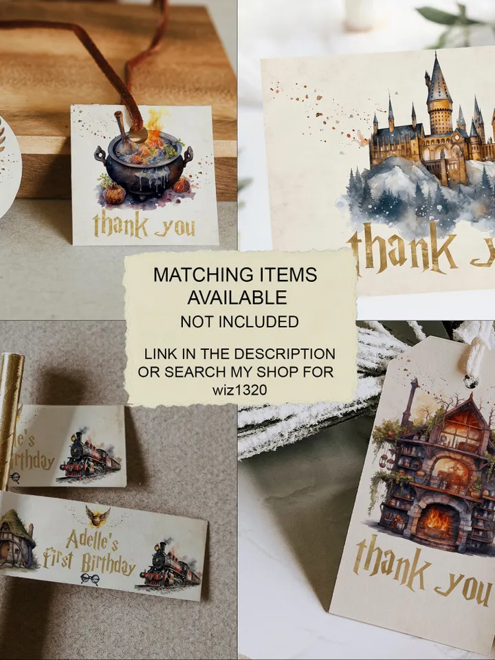 Editable Chips Bag Label Birthday Party; Magic School 1st Birthday; Printable Chips Bag Potato Label; Magical Party Decoration; Wiz1320