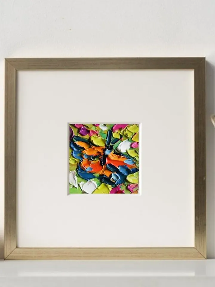 Monarch Butterfly Painting Original Art Small Impasto Oil Painting