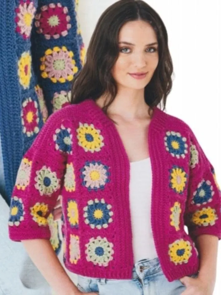 Cardigan pattern, long cardigan granny squares, short cardigan granny squares , crochet pattern pdf