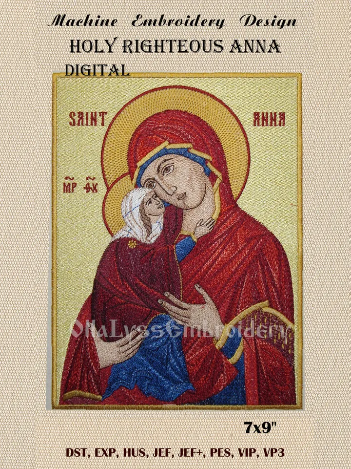 Holy Righteous Anna embroidery design