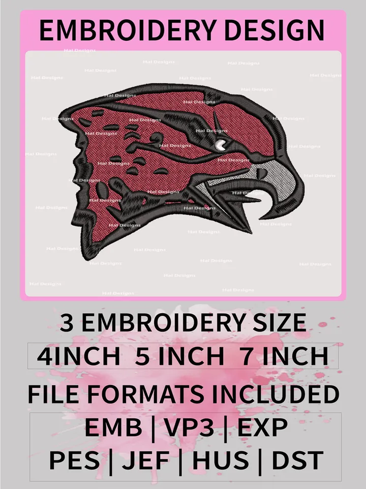 NCAA Maryland-Eastern Shore Hawks Embroidery File, 3 Sizes, 6 Formats, NCAA Machine Embroidery Design, NCAA Logo, NCAA Teams
