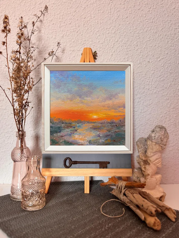 Sunset Oil Painting Original Sunset Landscape Sky Painting