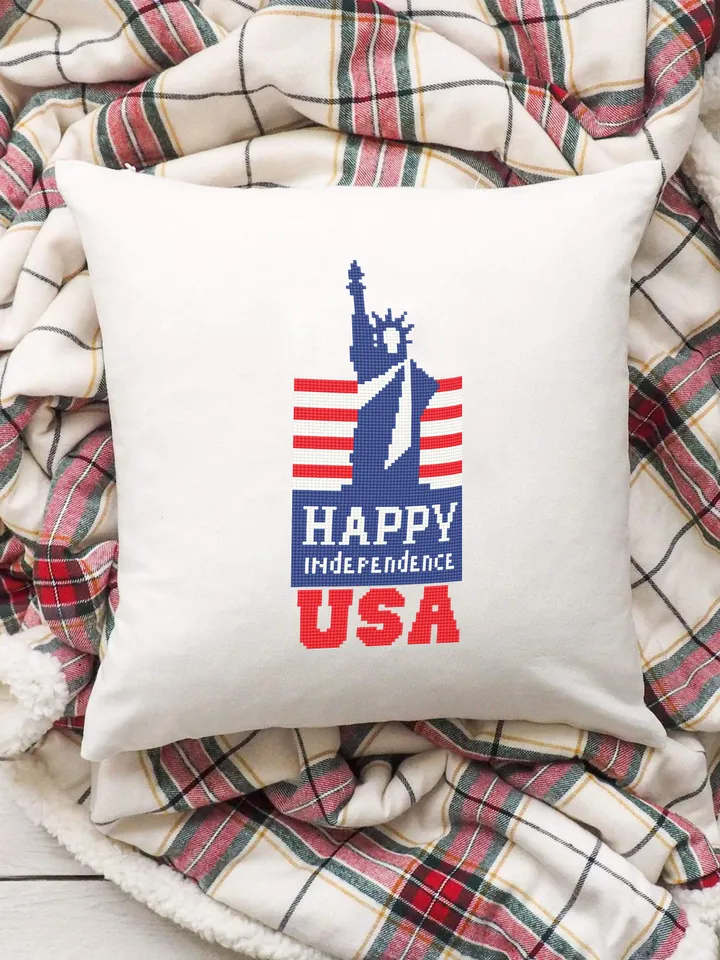 Statue of Liberty cross stitch pattern PDF download Patriotic cross stitch chart, Independence Day july 4 cross stitch, USA embroidery #T15