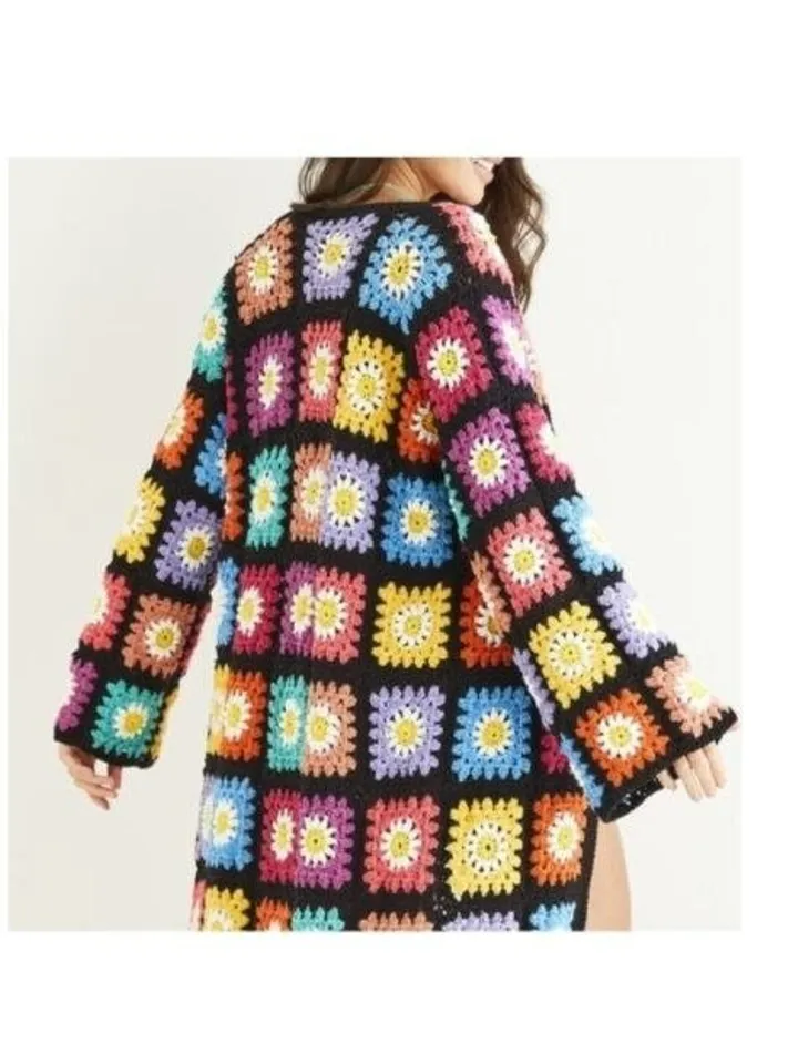 Cardigan granny squares crochet pattern, easy cardigan, cardigan patchwork crochet pdf