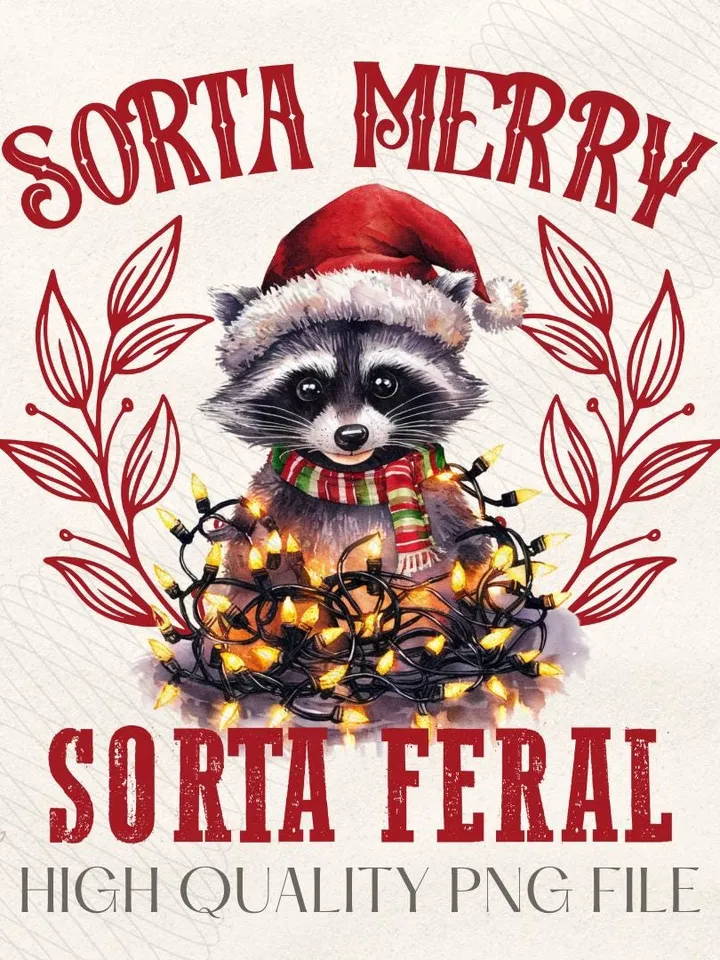 Sorta santa sorta feral PNG, Christmas Season Png, Christmas Feral girl PNG, Christmas png, Retro Christmas Shirt PNG, Funny Christmas
