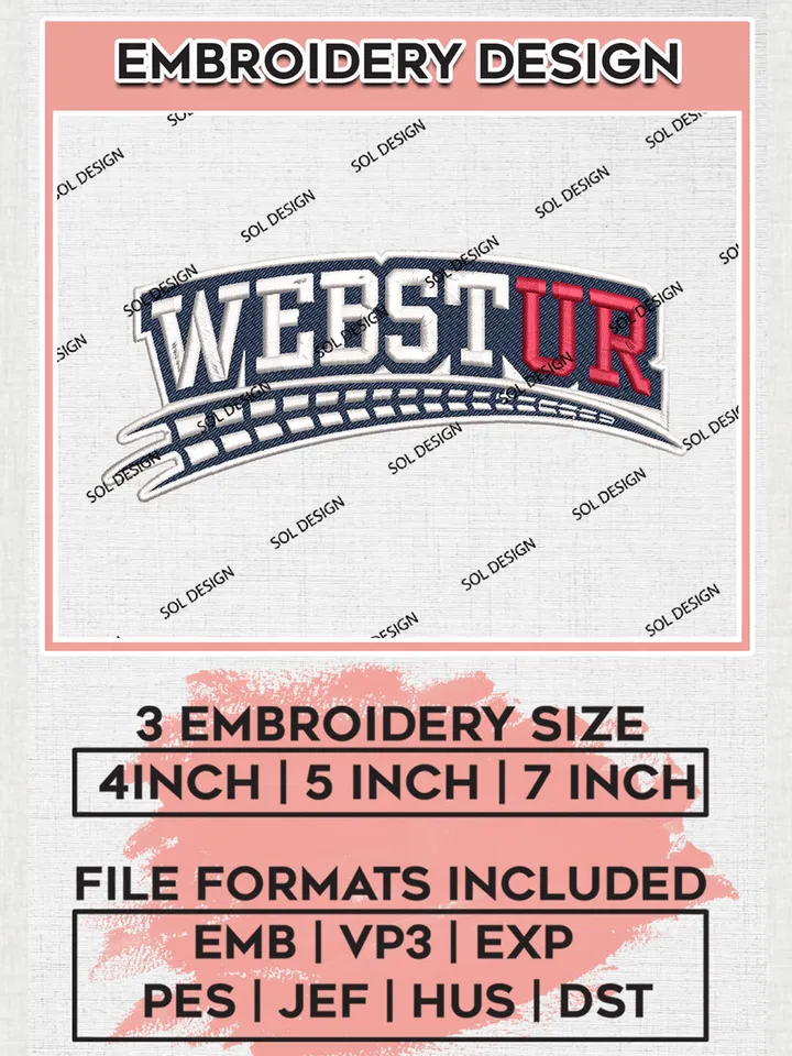 NCAA Webstur Spiders College Football Team Logo Embroidery Design Files, NCAA Richmond Spiders Machine Embroidery, NCAA Teams, 3 sizes, NCAA Machine embroidery designs, Digital Download