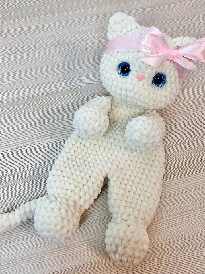 Handmade cat lovey Baby kitty snuggler Cuddle toy for kids