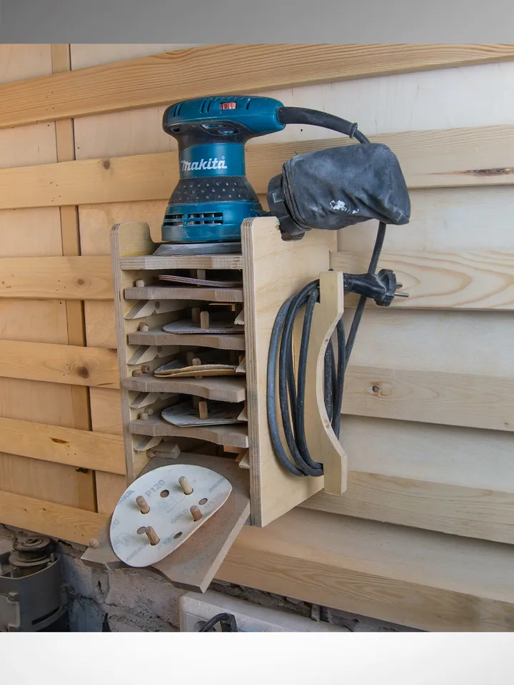 Orbital Sander Rack Plans (PDF) for Workshop – DIY French Cleat Storage System