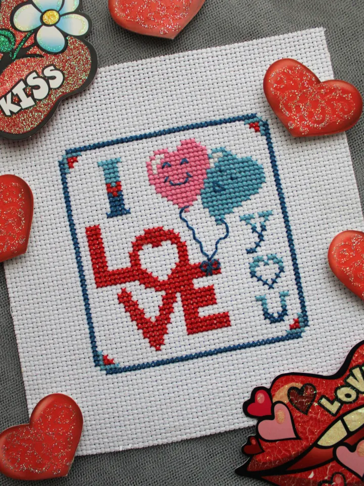 Cross stitch pattern I Love You, easy cross stitch chart PDF $2.50 | Buy online with delivery cross-stitch-pattern-i-love-you-easy-cross-stitch-chart-pdf-2-50-buy-online-with-delivery