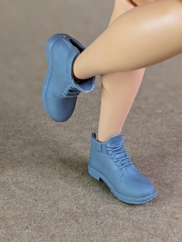 Classic gray resin hiking boots for 1/6 scale male dolls