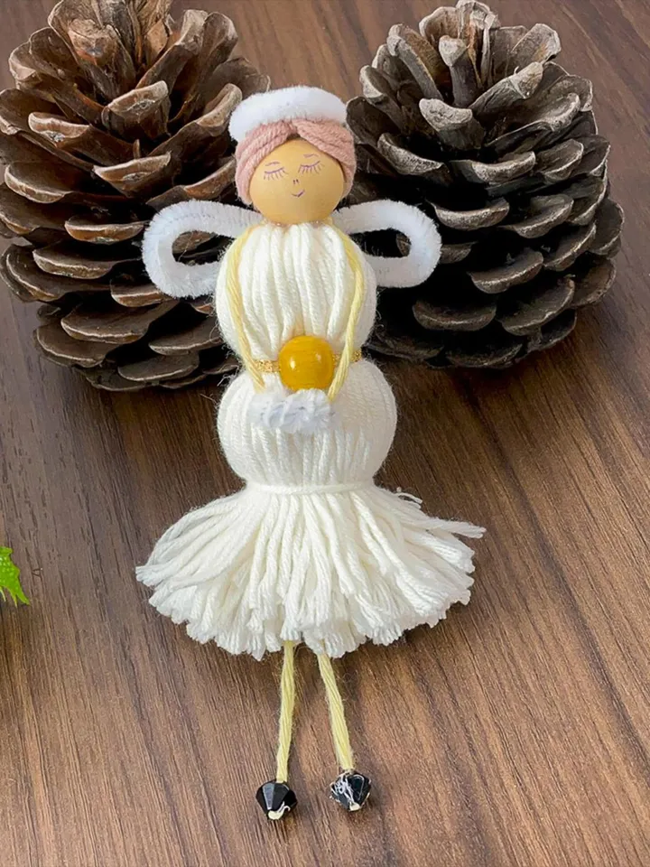 Handmade Yarn Angel Doll PDF Pattern, DIY Faith-Inspired Decoration, Christmas Ornament Craft, Spiritual Yarn Keepsake Design