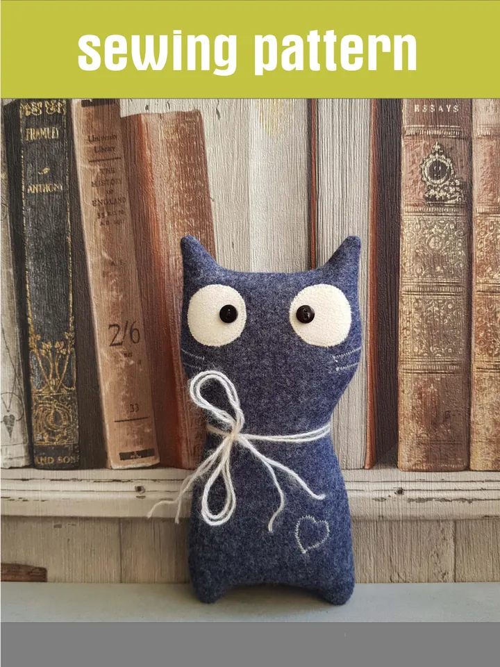 Cat sewing pattern PDF, digital tutorial in english