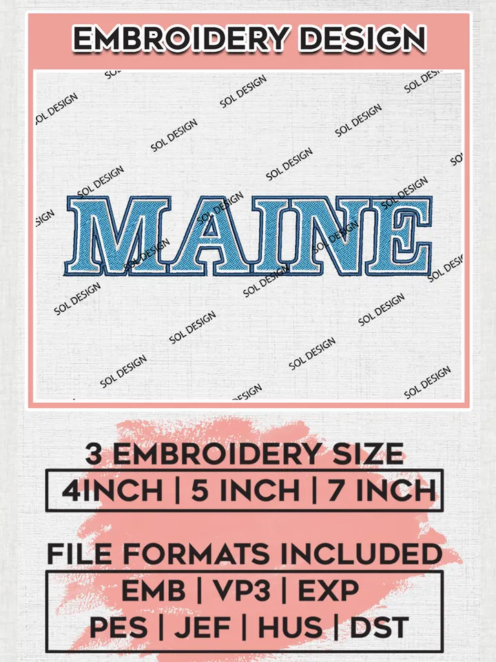NCAA Maine College Football Team Word Logo embroidery designs, NCAA Maine Black Bears Logo Machine embroidery files, NCAA Team Logo embroidery designs, NCAA Game Day Machine embroidery designs, Digital Download