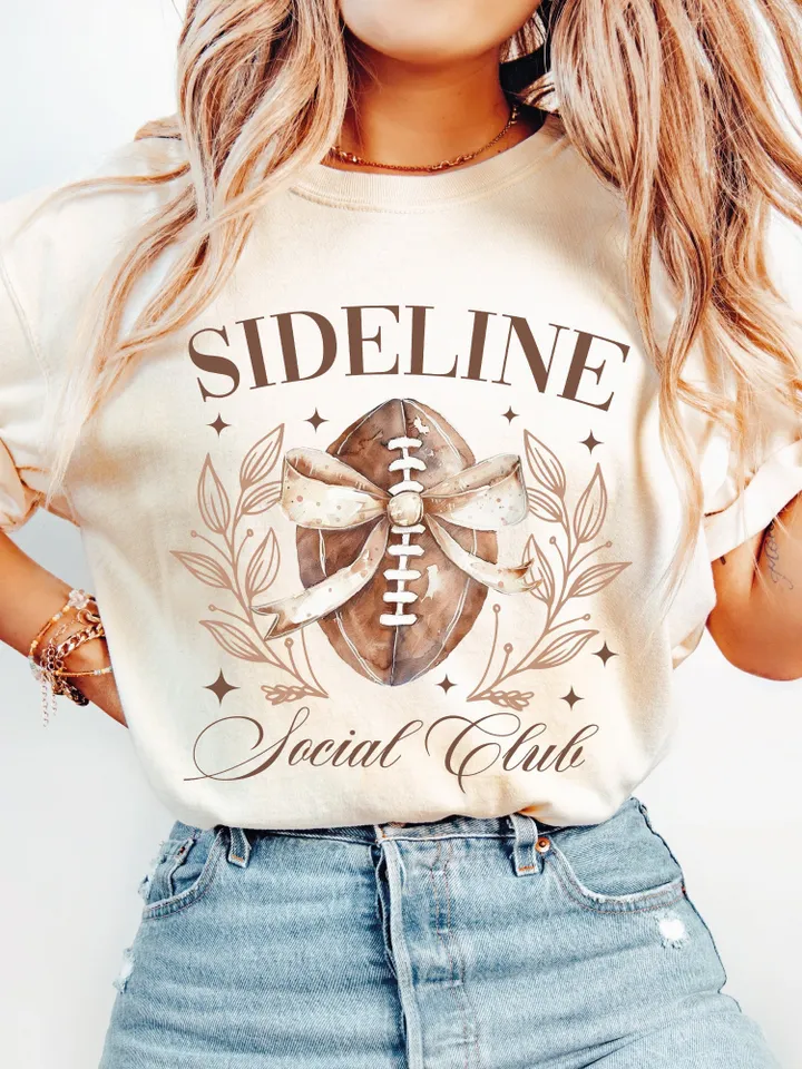 Sideline Social Club, Touchdown Season Coquette Png, Coquette Football png, Football Mom png, Football and Bows png, Football Mama png
