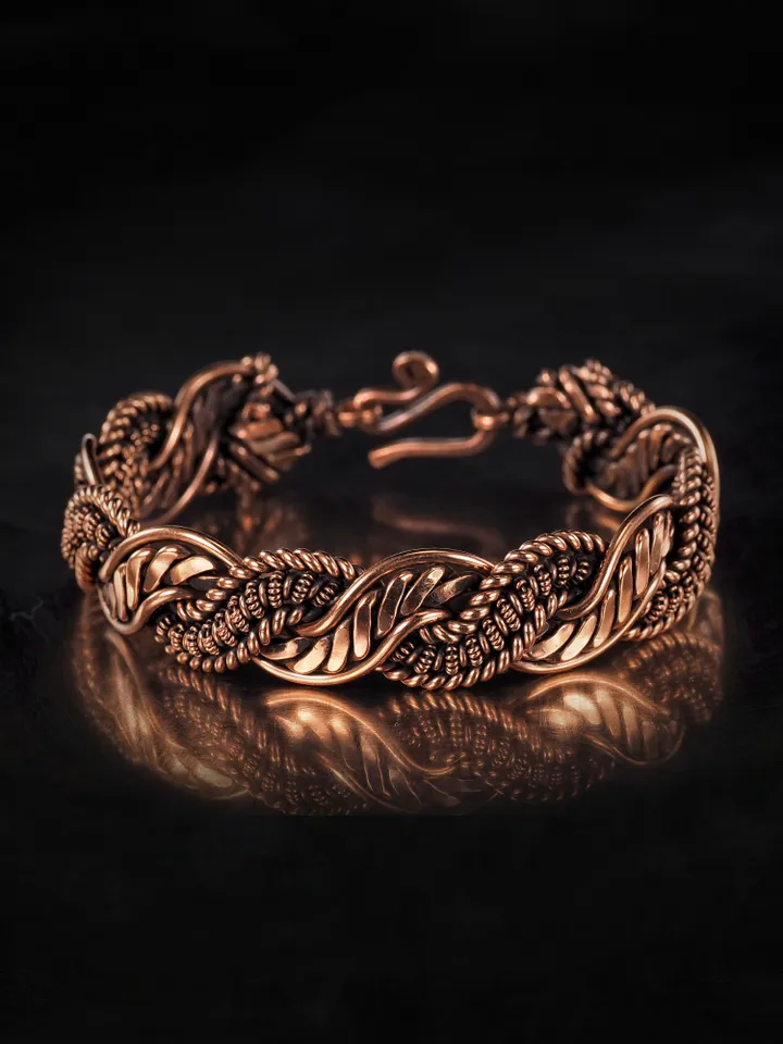 Wire wrapped copper bracelet for woman Antique style copper jewelry WireWrapArt