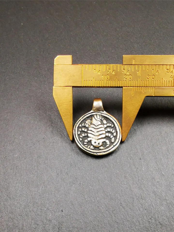 Gandhanra Handmade Tibetan Amulet,Scorpion Guru of Padmasambhava, Buddhist Scorpion Pendant, Made of Brass,0.87"