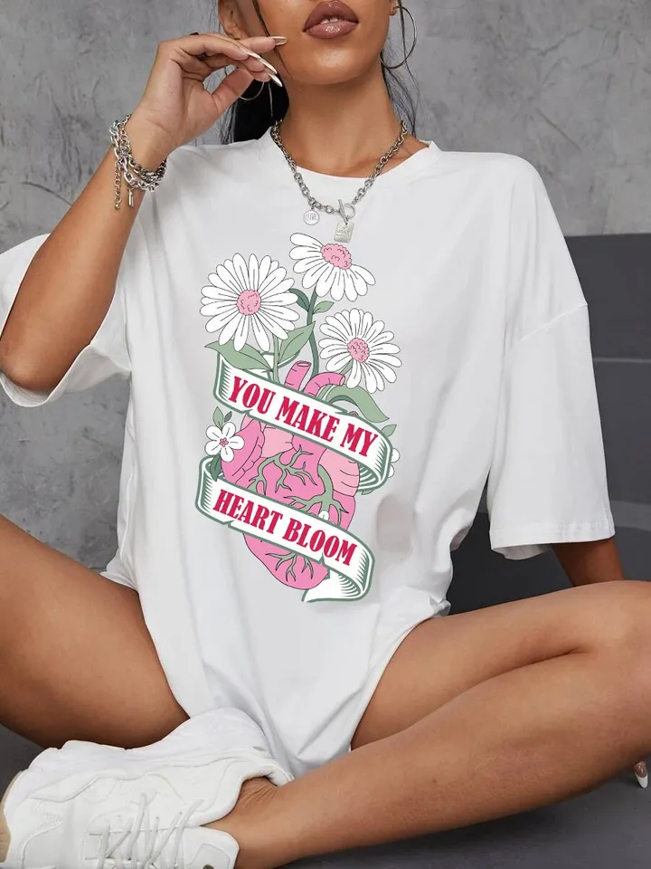 You Make My Heart Bloom, Cute Valentines Day Png, Retro Valentine's Day Png, Trendy Valentine’s Day, Vday shirt png,Groovy Valentines