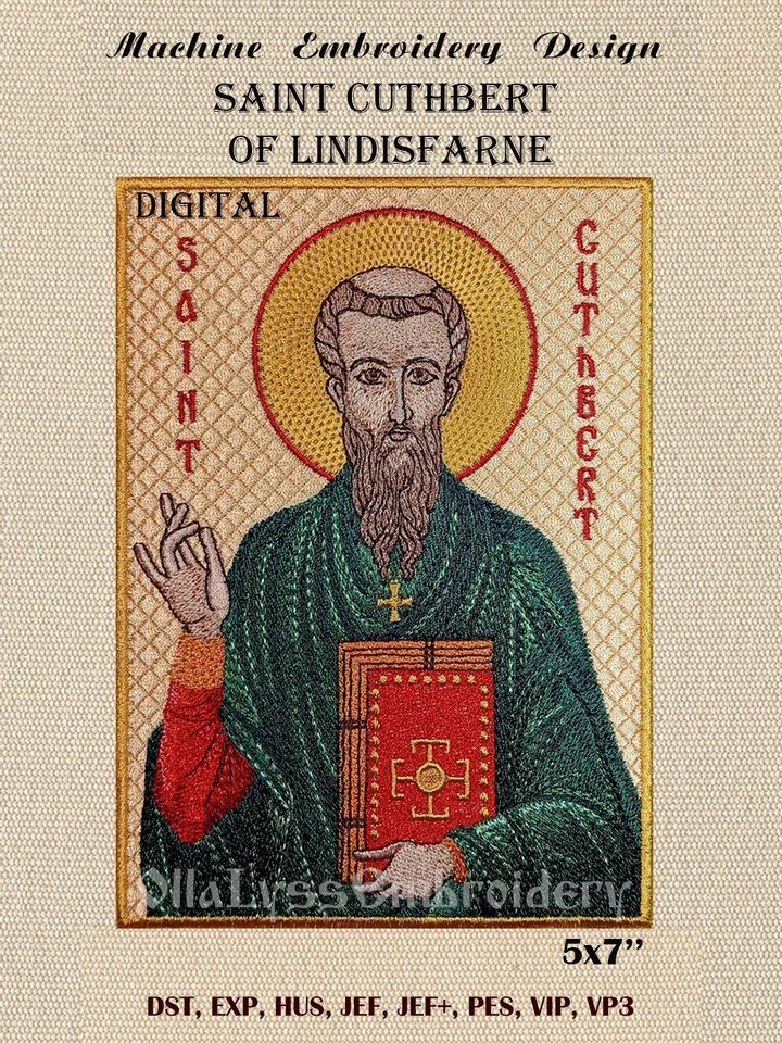 Saint Cuthbert embroidery design