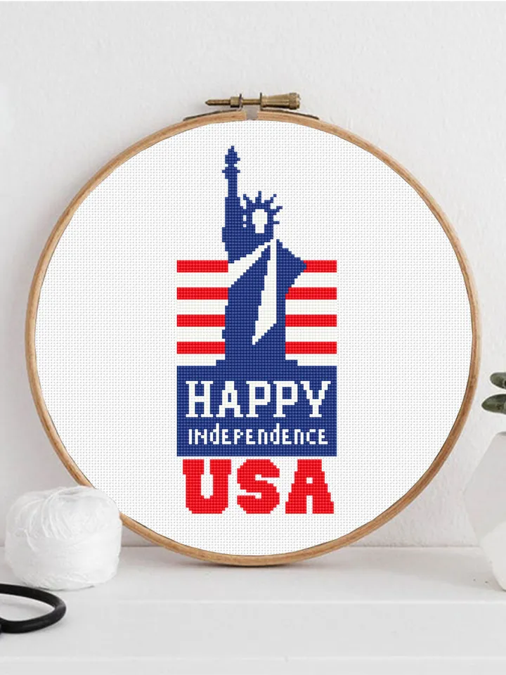 Statue of Liberty cross stitch pattern PDF download Patriotic cross stitch chart, Independence Day july 4 cross stitch, USA embroidery #T15