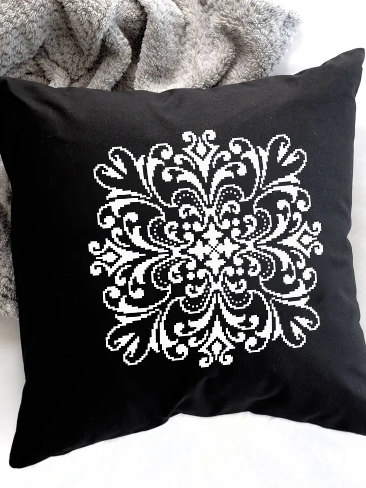 Blue mandala cross stitch pattern PDF download Square mandala pattern digital PDF, Simple cross stitch chart for beginner, Mandala art #M256