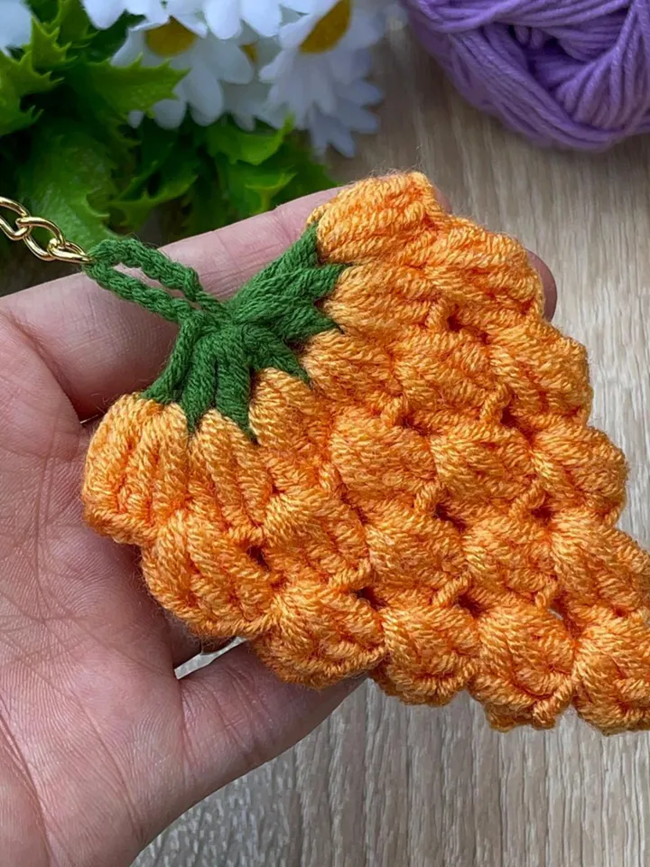 Crochet Berry Keychain PDF Pattern, Amigurumi Strawberry Keyring DIY Tutorial, Handmade Fruit Bag Charm Crochet Pattern Digital File