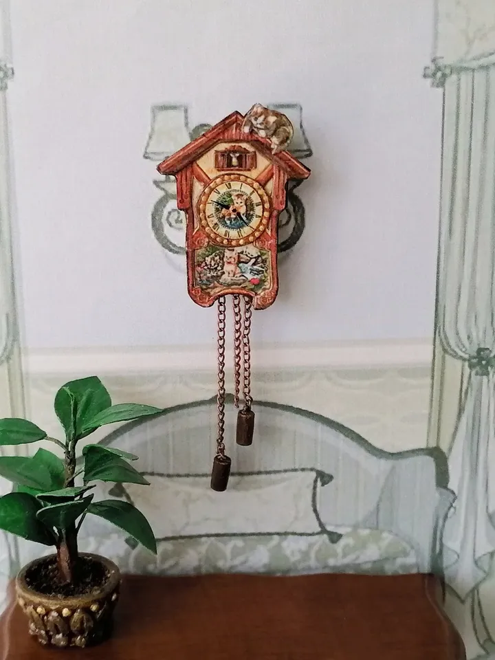 Dollhouse clock. Scale 1:12