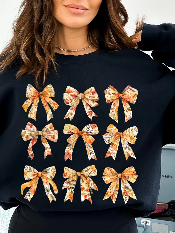 Retro Fall Pumpkin Bow Png, Fall Coquette Bow PNG, Fall Shirt Png, Autumn Pumpkin Png, Autumn Sublimation Design Fall PNG Fall Autumn Shirt